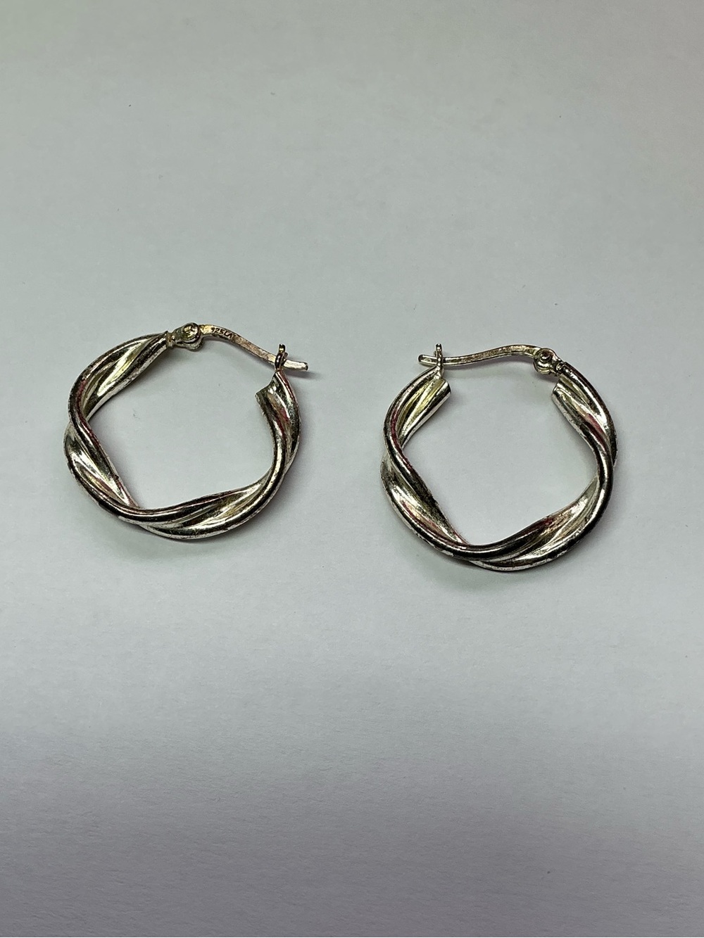 Sterling Twisted Hoop Earrings - 1 inch diameter